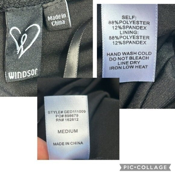 Windsor black sweetheart spaghetti strap cutout front twist mermaid dress Sz M - Picture 10 of 15